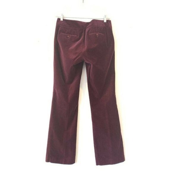 Boden Womens Velvet Bootcut Pants 12L Burgundy Stretch Pockets - Picture 4 of 6